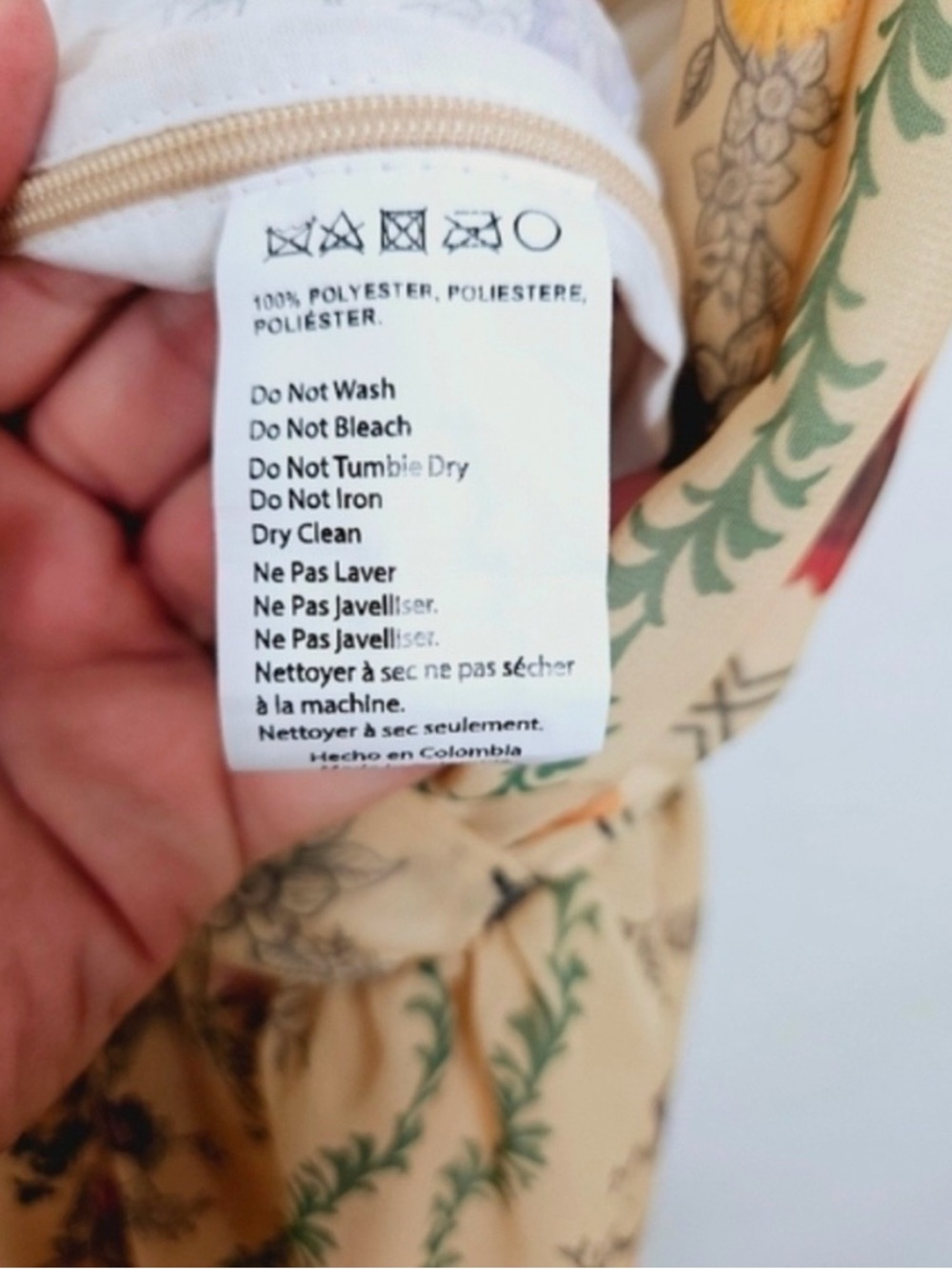 NWT Anthropologie Beige Printed Wrap Jumpsuit with Tie Waist Zunilda Gutierrez - Picture 6 of 6